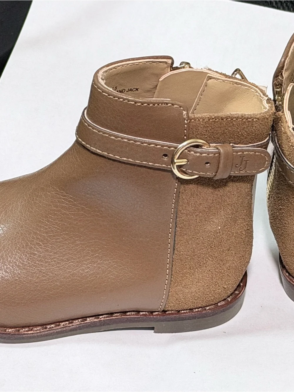 Janie and Jack Brown Leather Ankle Boots with Buckle